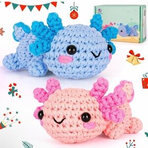 NEW Crochetta Crochet Kit for Beginners, Crochet Starter Kit, Axolotl 2Pack